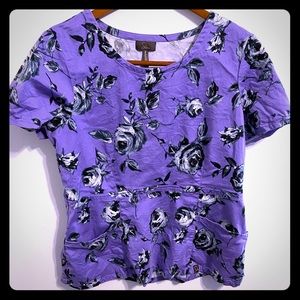 Jaanuu Peplum Scrub Top